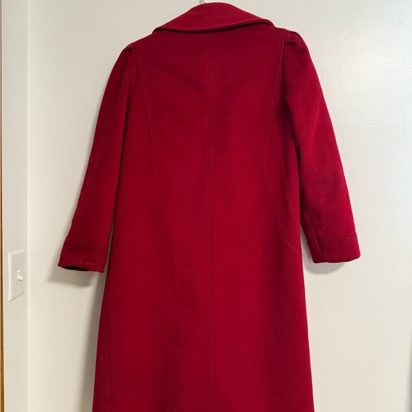 Vintage Alorna red Pure Wool Full Length Winter Coat - Picture 11 of 12